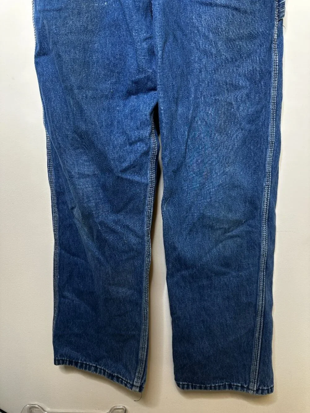 Vintage Key Imperial Denim Bib Overalls Blue Workwear Men's 30x30